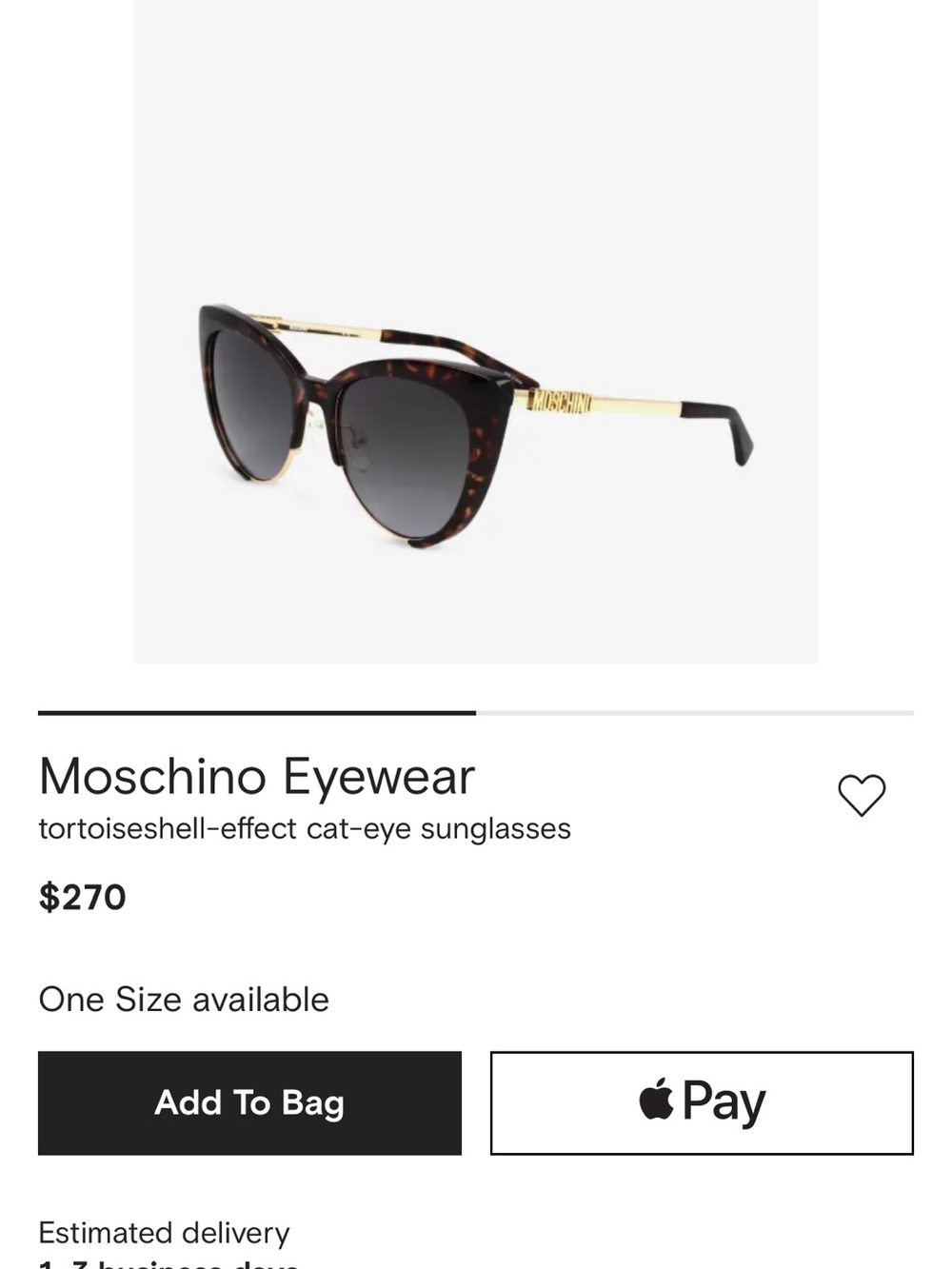 Moschino Tortoiseshell Cat-Eye Sunglasses with Gold Temples - Brown/Black